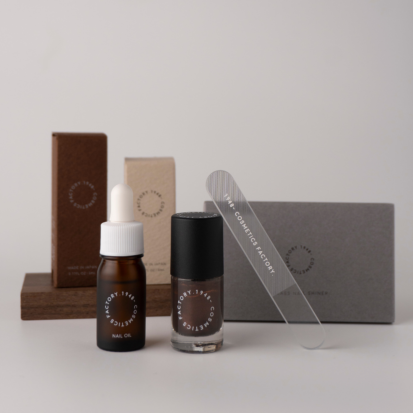 【選べる】ガラス製爪磨き+お好きなネイルオイル、ネイルカラーセット