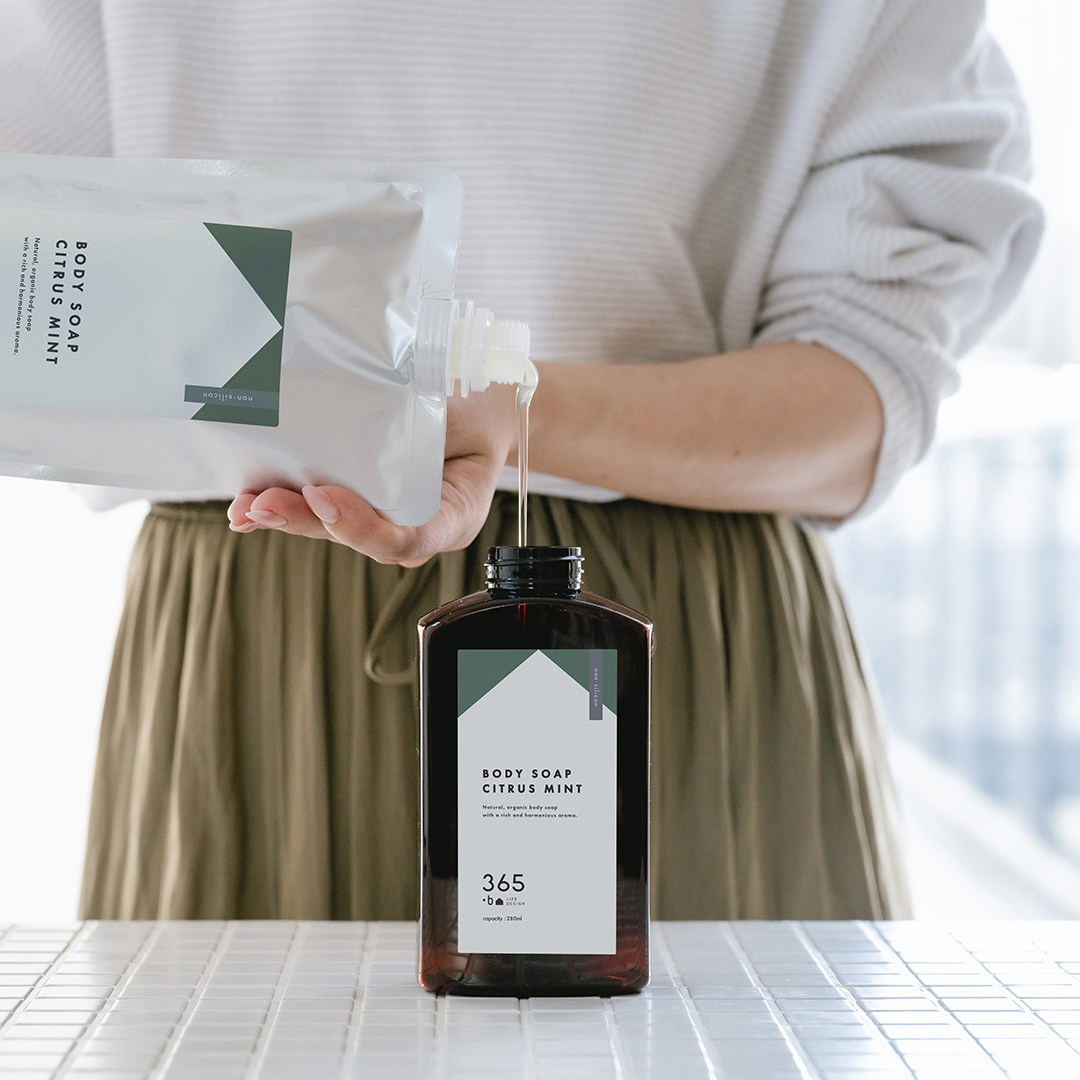 【旧ラベル|30%OFF】365+b｜ボディーソープ｜シトラスミント (詰め替え)