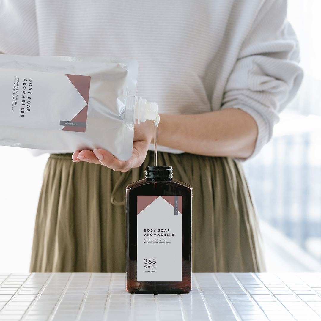 【旧ラベル|30%OFF】365+b｜ボディーソープ｜アロマ＆ハーブ (詰め替え)