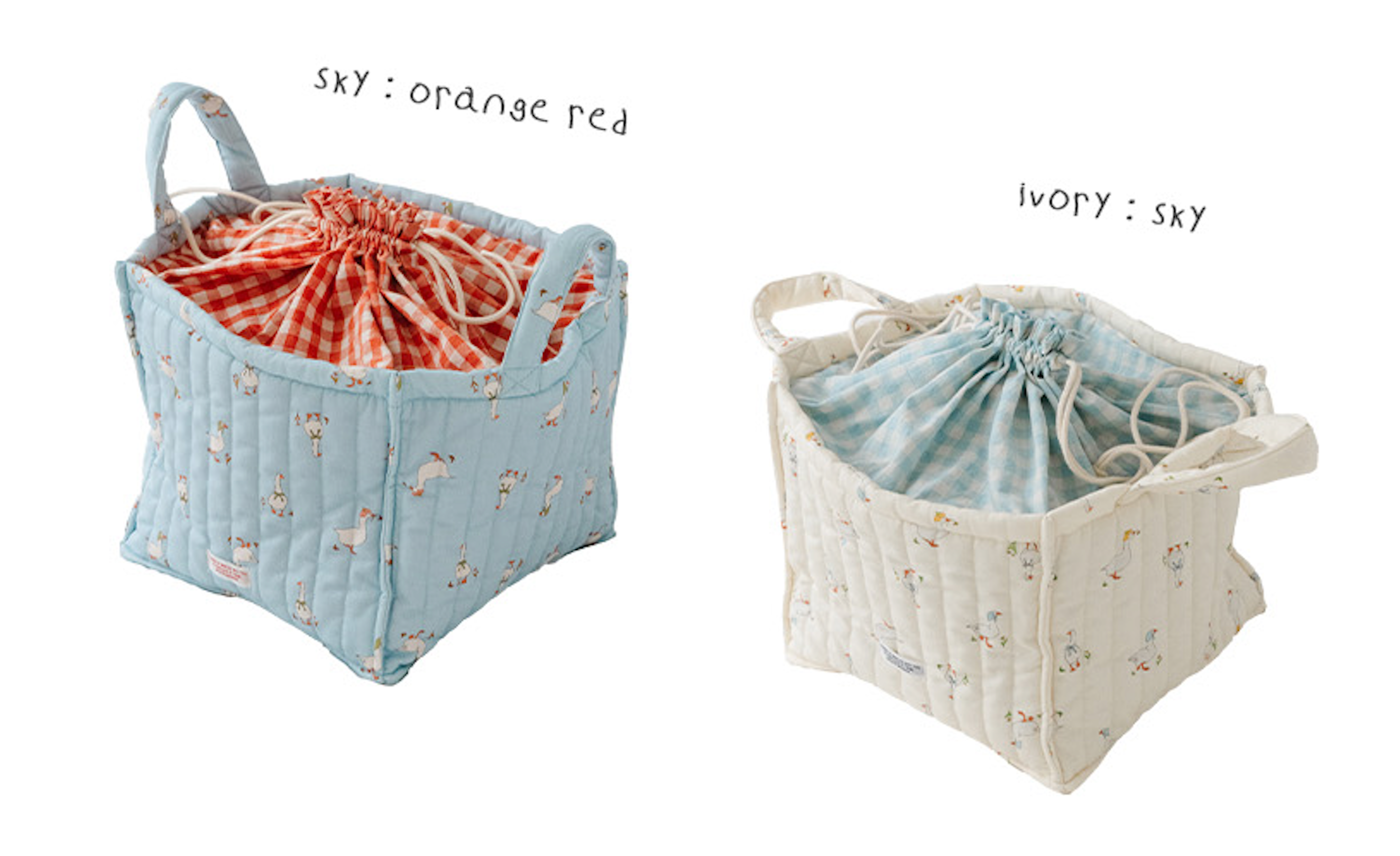 ※お取り寄せ商品【noutti】Duck Toy Basket（Sky / Orange Red）