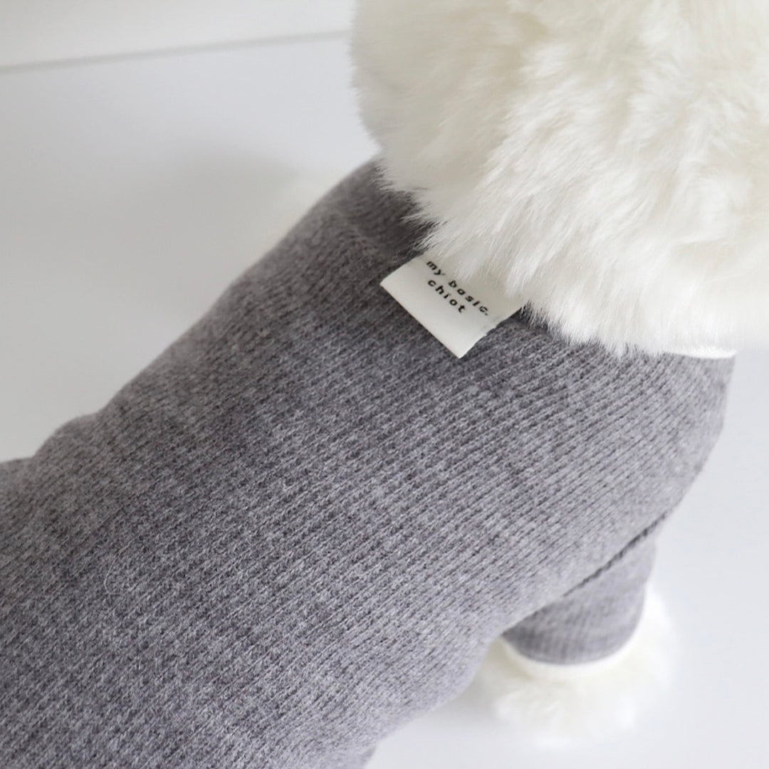 ※予約販売【Chiot】Bebe Button Knit Tee（グレー） サイズ: S