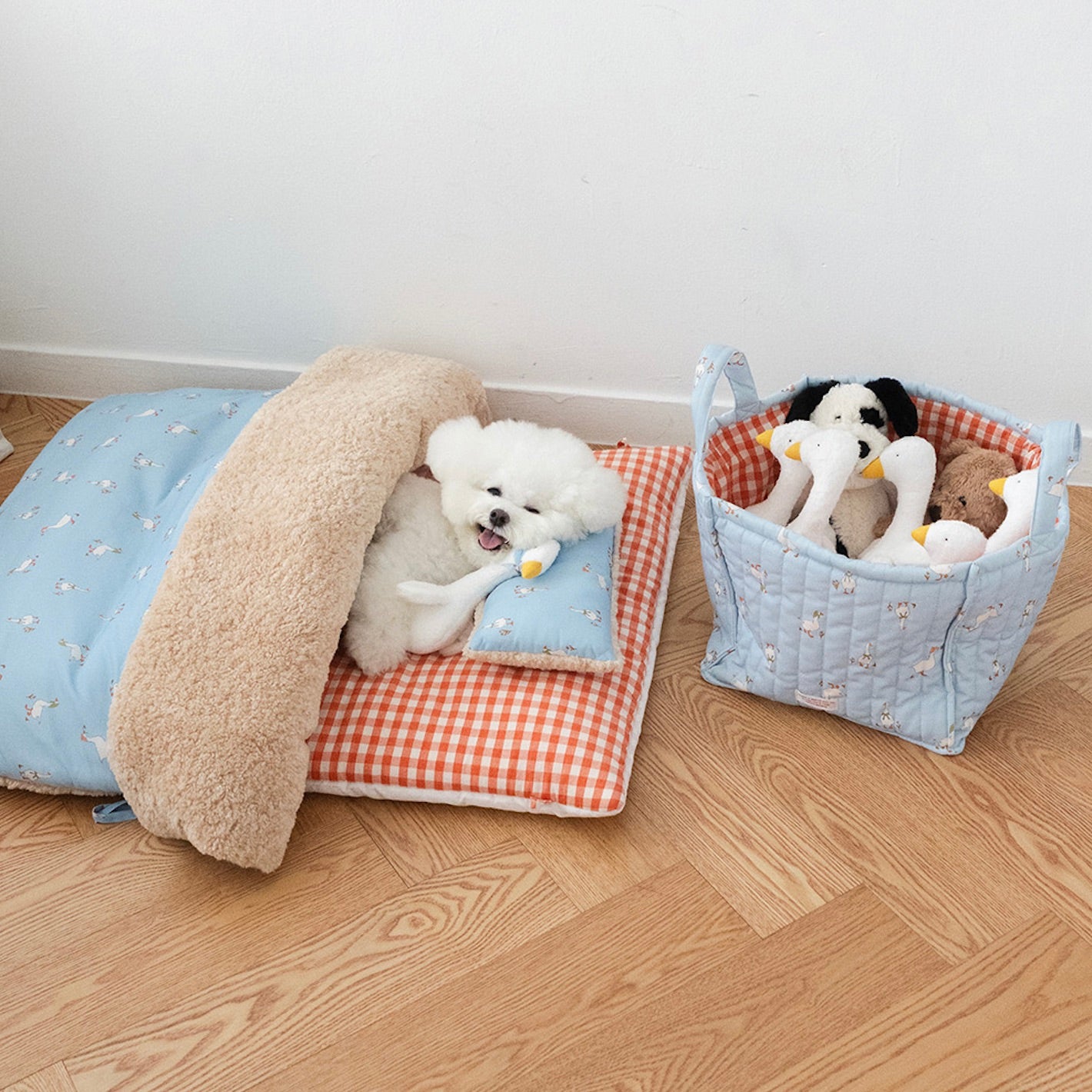 ※お取り寄せ商品【noutti】Duck Toy Basket（Sky / Orange Red）