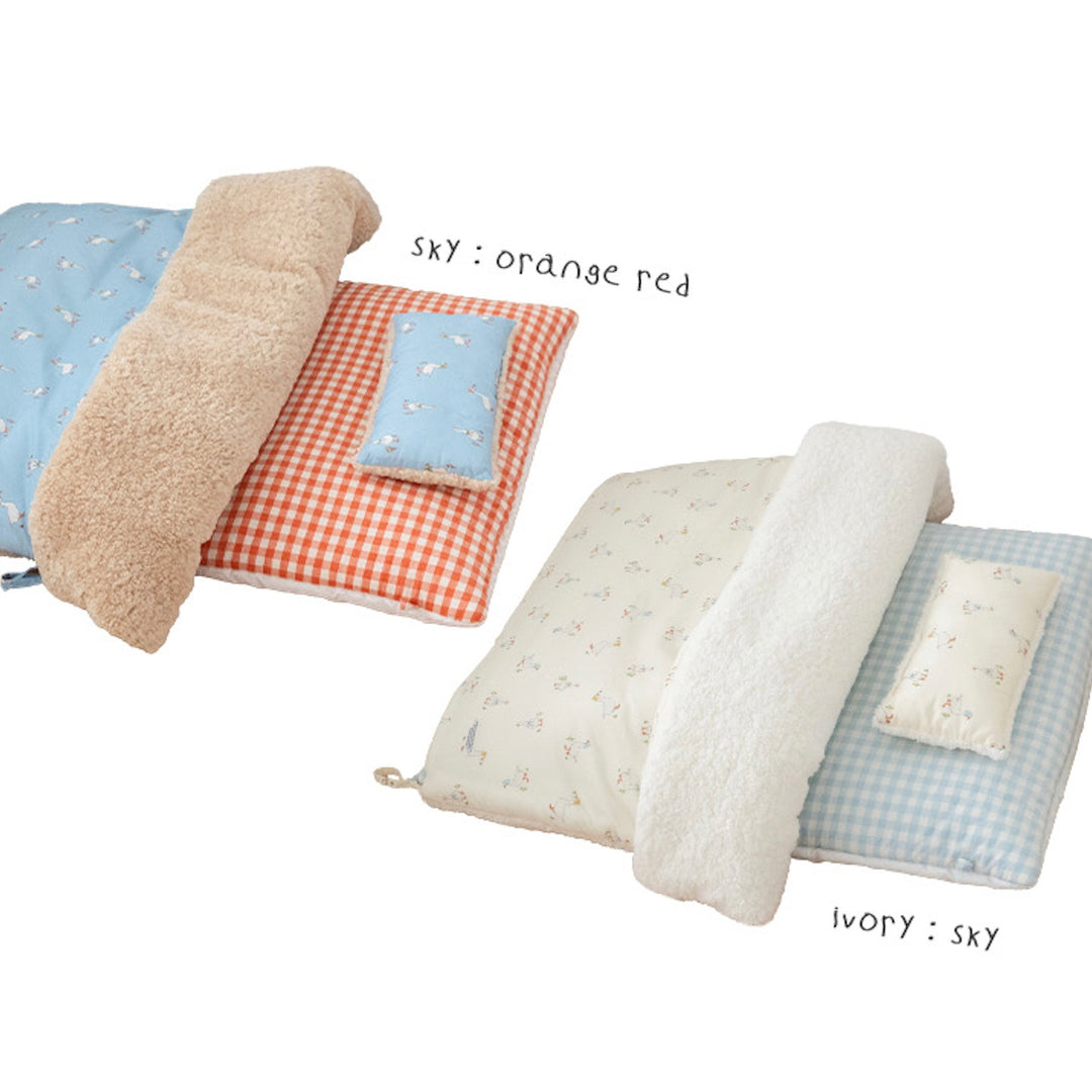 ※予約販売【noutti】Duck Blanket Cushion Set（Sky Blue)