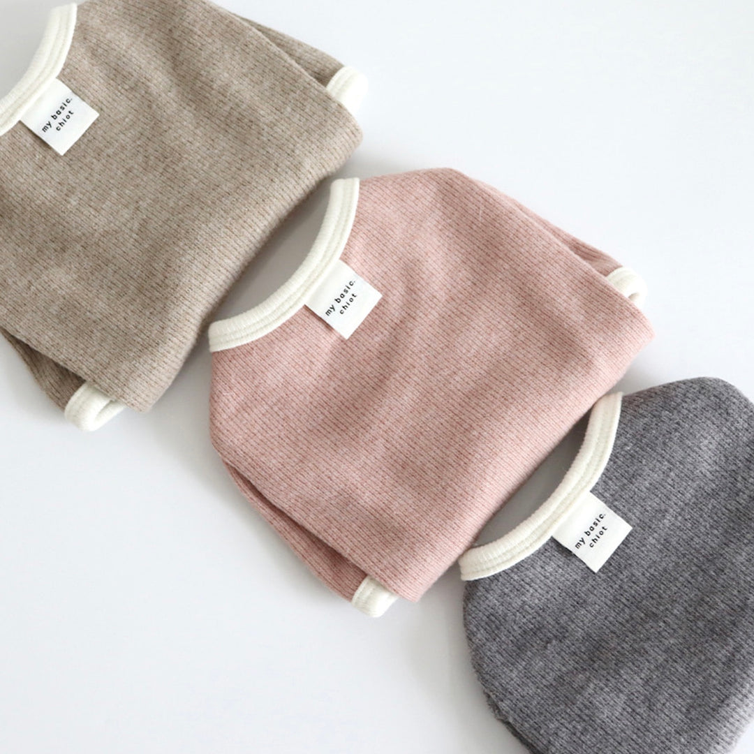 ※予約販売【Chiot】Bebe Button Knit Tee（ベージュ） サイズ: S