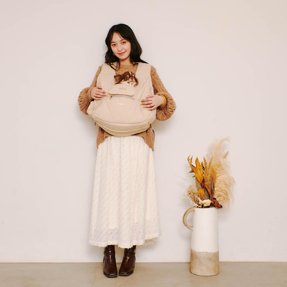 キルティングメッシュ付きフロントリュック