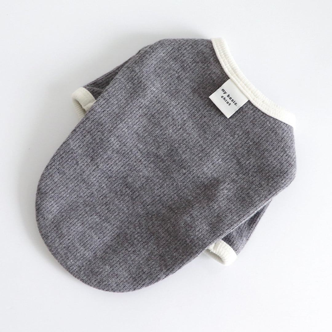※予約販売【Chiot】Bebe Button Knit Tee（グレー） サイズ: S