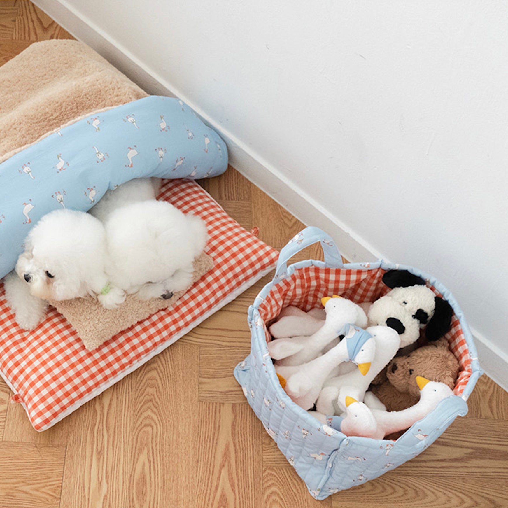 ※お取り寄せ商品【noutti】Duck Toy Basket（Sky / Orange Red）