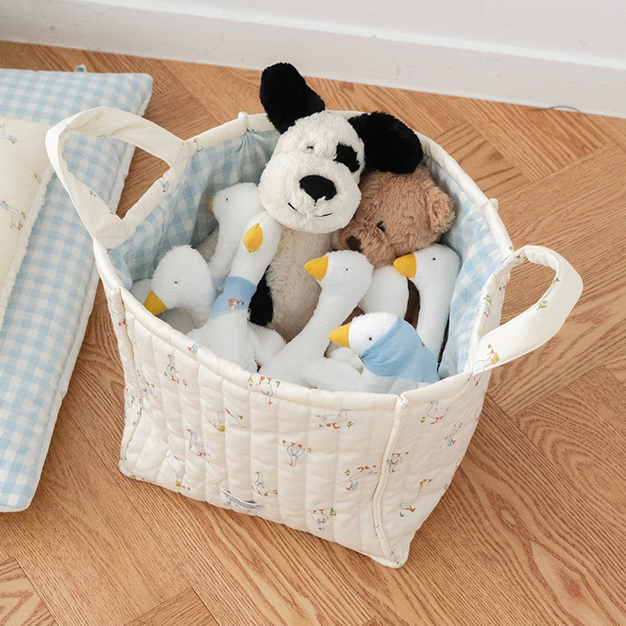 ※お取り寄せ商品【noutti】Duck Toy Basket（Ivory / Sky Blue）