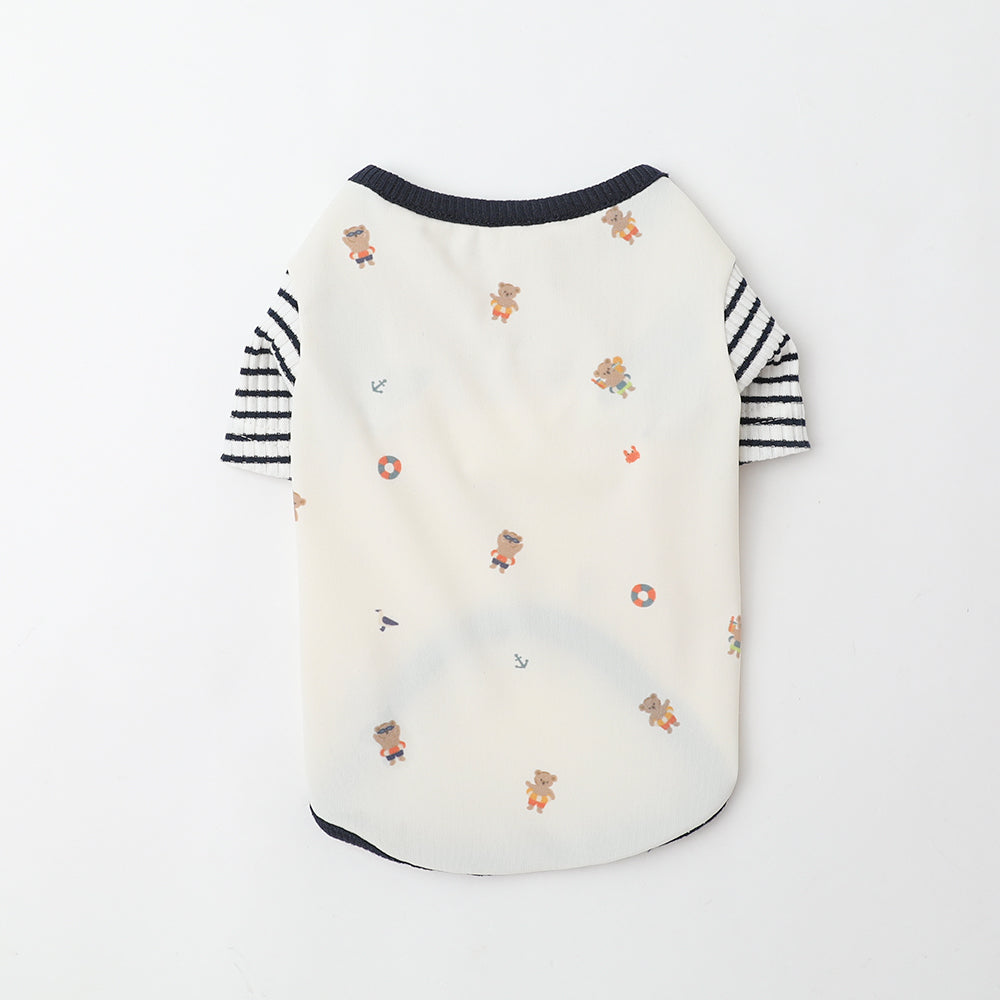 冷感くまさんサマープリントTシャツ【保冷剤対応】 カラー / サイズ: BEIGE / S