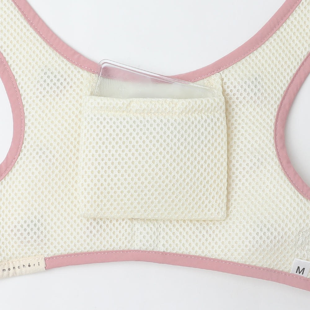 冷感いちご刺繍ハーネス+リードSET【保冷剤対応】 サイズ: S