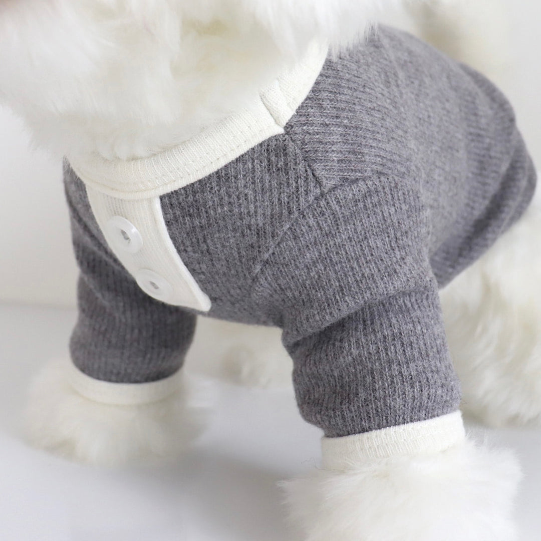 ※予約販売【Chiot】Bebe Button Knit Tee（グレー） サイズ: S
