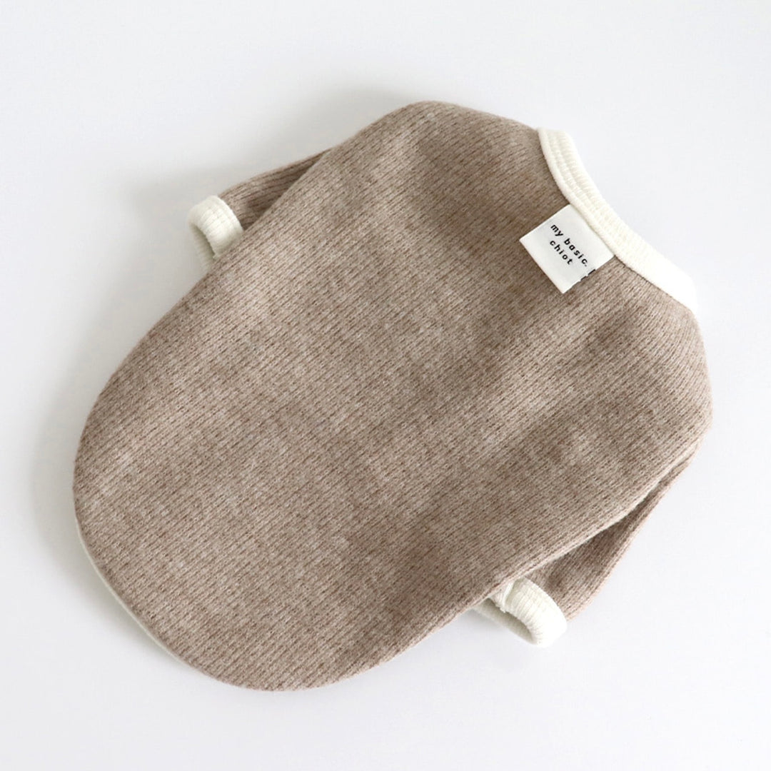 ※予約販売【Chiot】Bebe Button Knit Tee（ベージュ） サイズ: S