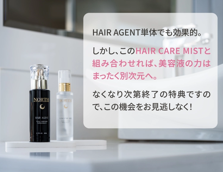 HAIR AGENT単体でも効果的