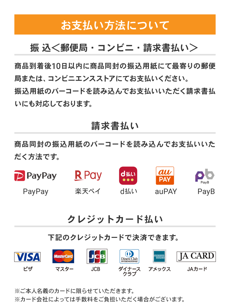 お支払い方法について