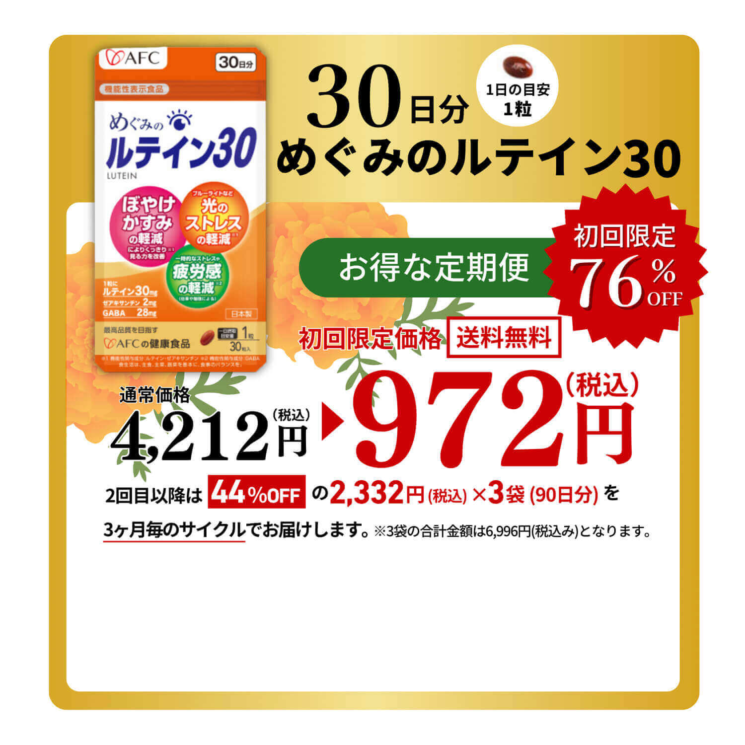 お得な定期便初回限定76%OFF972円