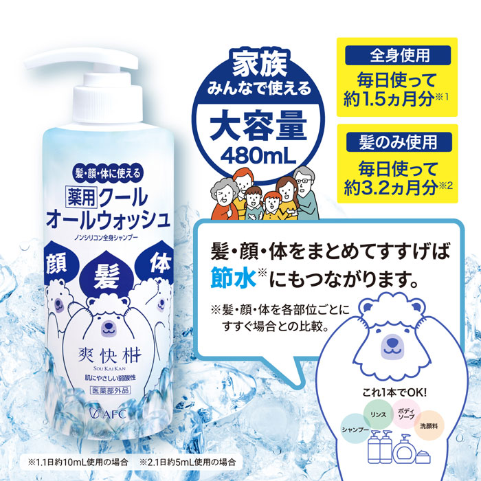 家族みんなで使える大容量（480mL）