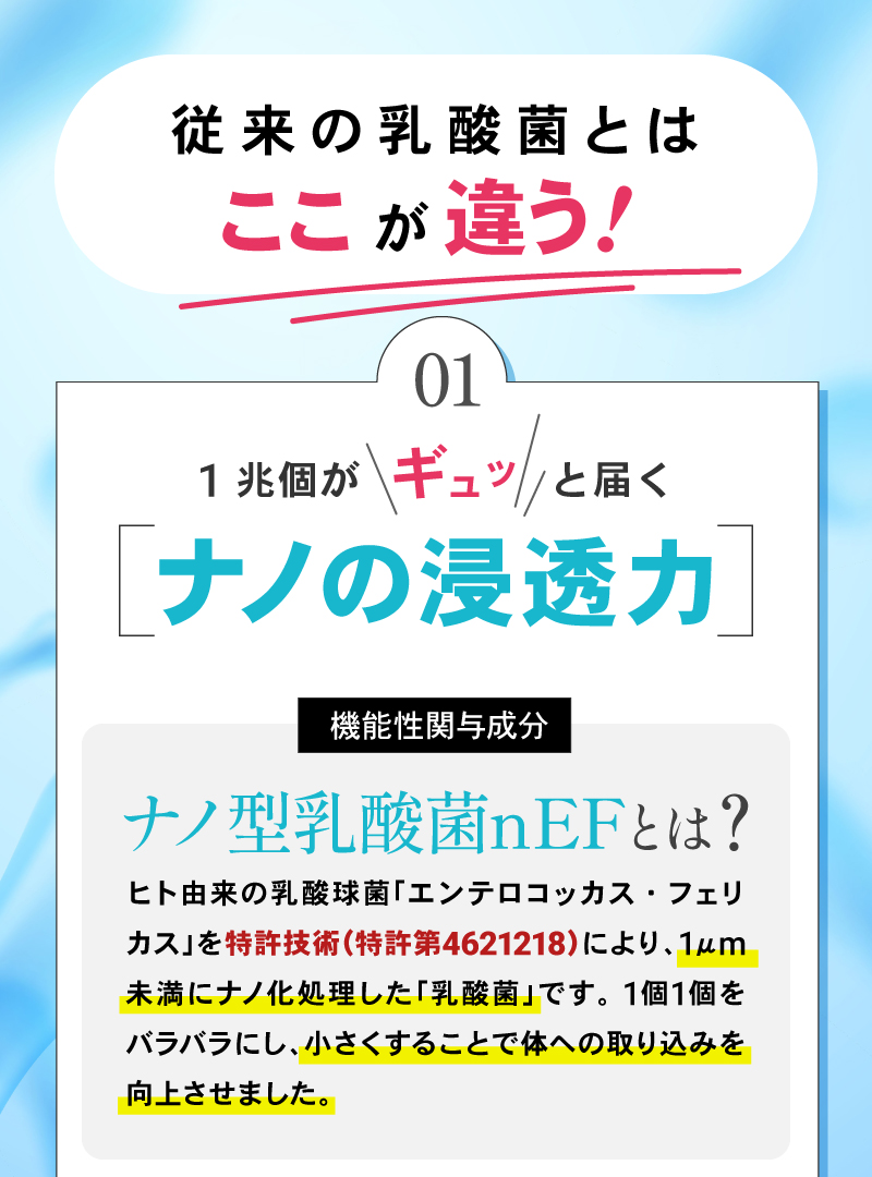 機能性関与成分ナノ型乳酸菌nEFとは？