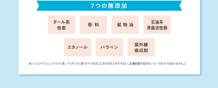 ４つの毛穴ケア成分と７つの無添加処方