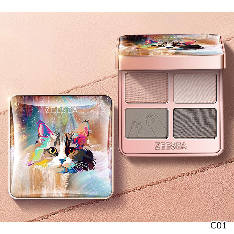 ZEESEA NEWアニマルアイシャドウ(4シェード) カラー選択: #C01 アースセメント