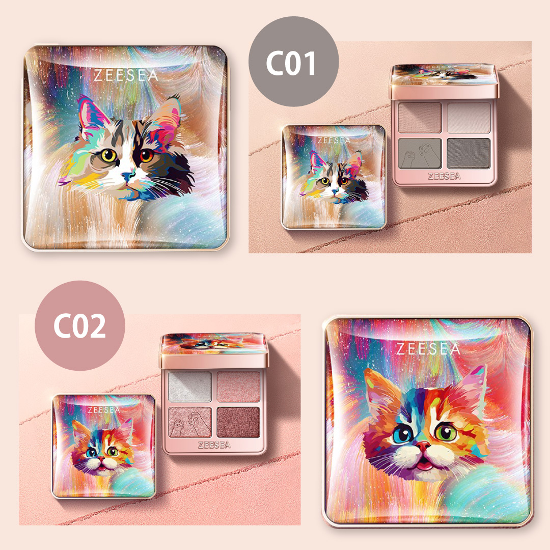 ZEESEA NEWアニマルアイシャドウ(4シェード) カラー選択: #C01 アースセメント