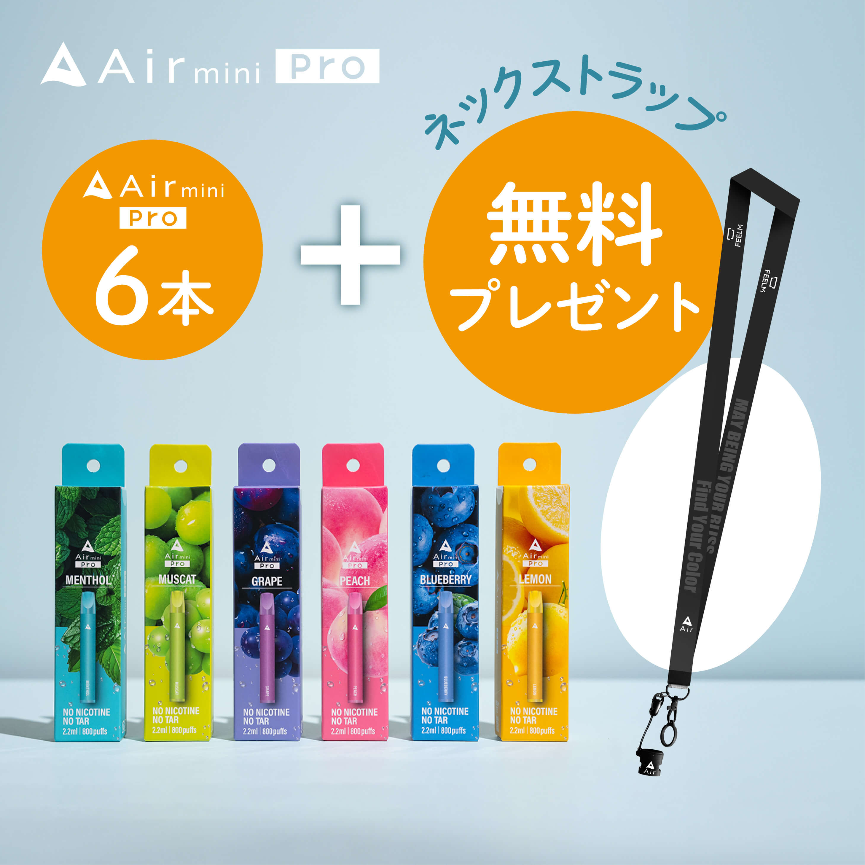 【先着300名様｜ネックストラップ特典付】Air mini Pro 6本セット