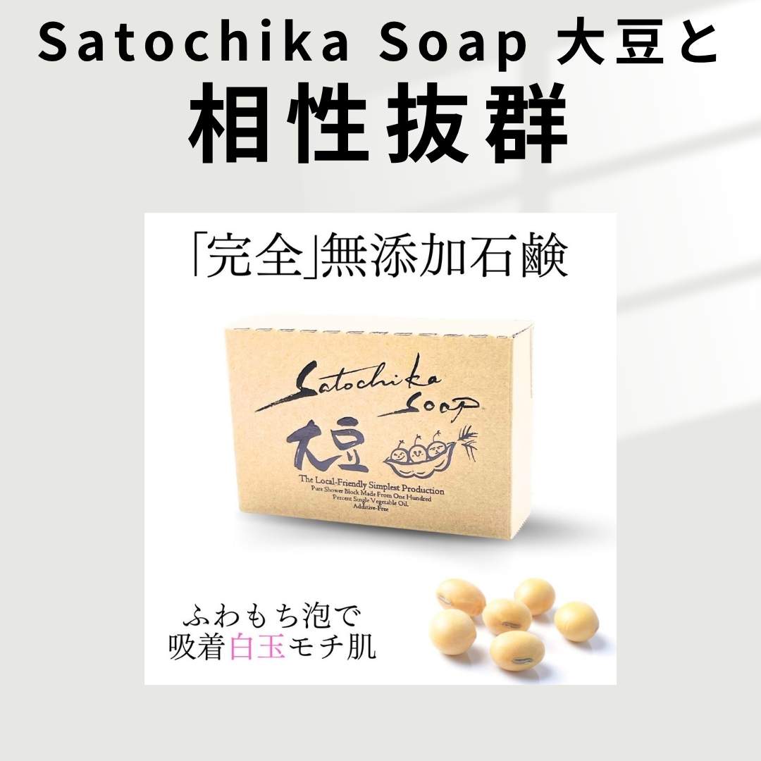 Satochika Soap 「大豆」　史上最高の洗顔体験　1100円お試しセット！！楽天1番人気の泡立てネットとセット！送料無料