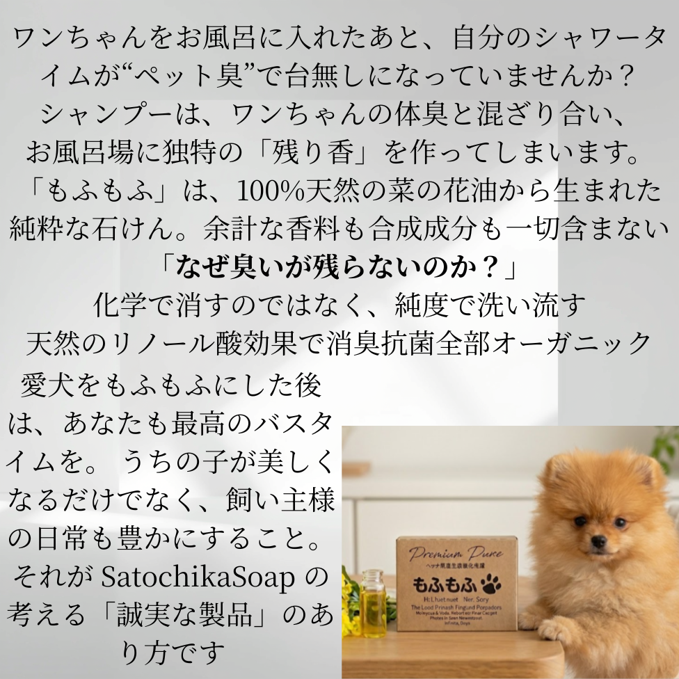 もふもふ 完全無添加ペット用SOAP Satochikaクオリティーコールドプロセス製法