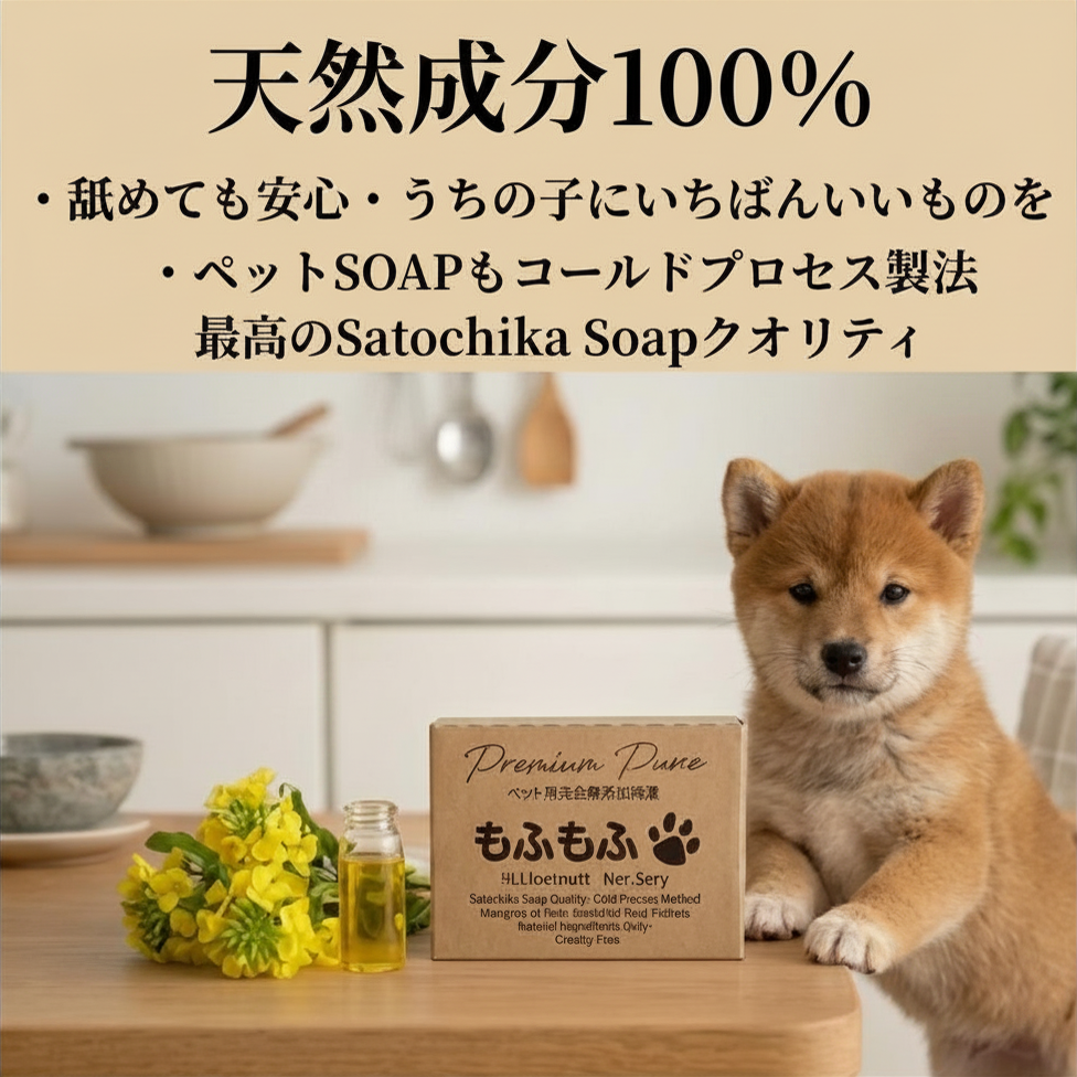 もふもふ 完全無添加ペット用SOAP Satochikaクオリティーコールドプロセス製法