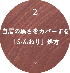 自眉の黒さをカバーするふんわり処方