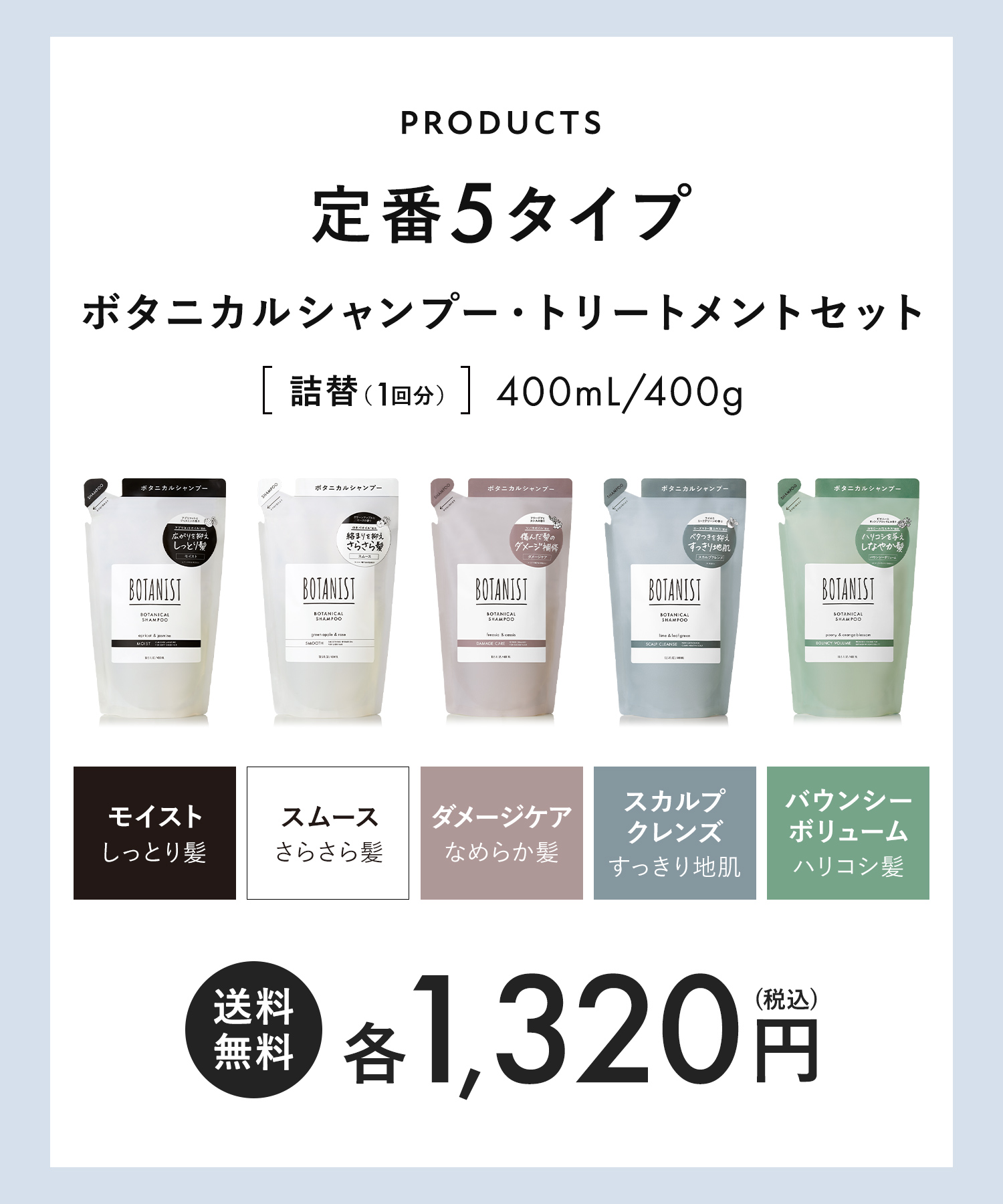 BOTANIST ボタニスト ボタニカルシャンプー・トリートメント  詰替