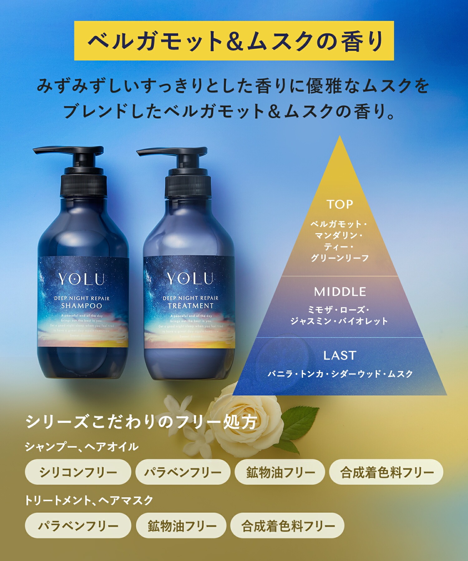 YOLU ヨルナイトリペアシャンプー＆トリートメント3倍大容量詰替セット