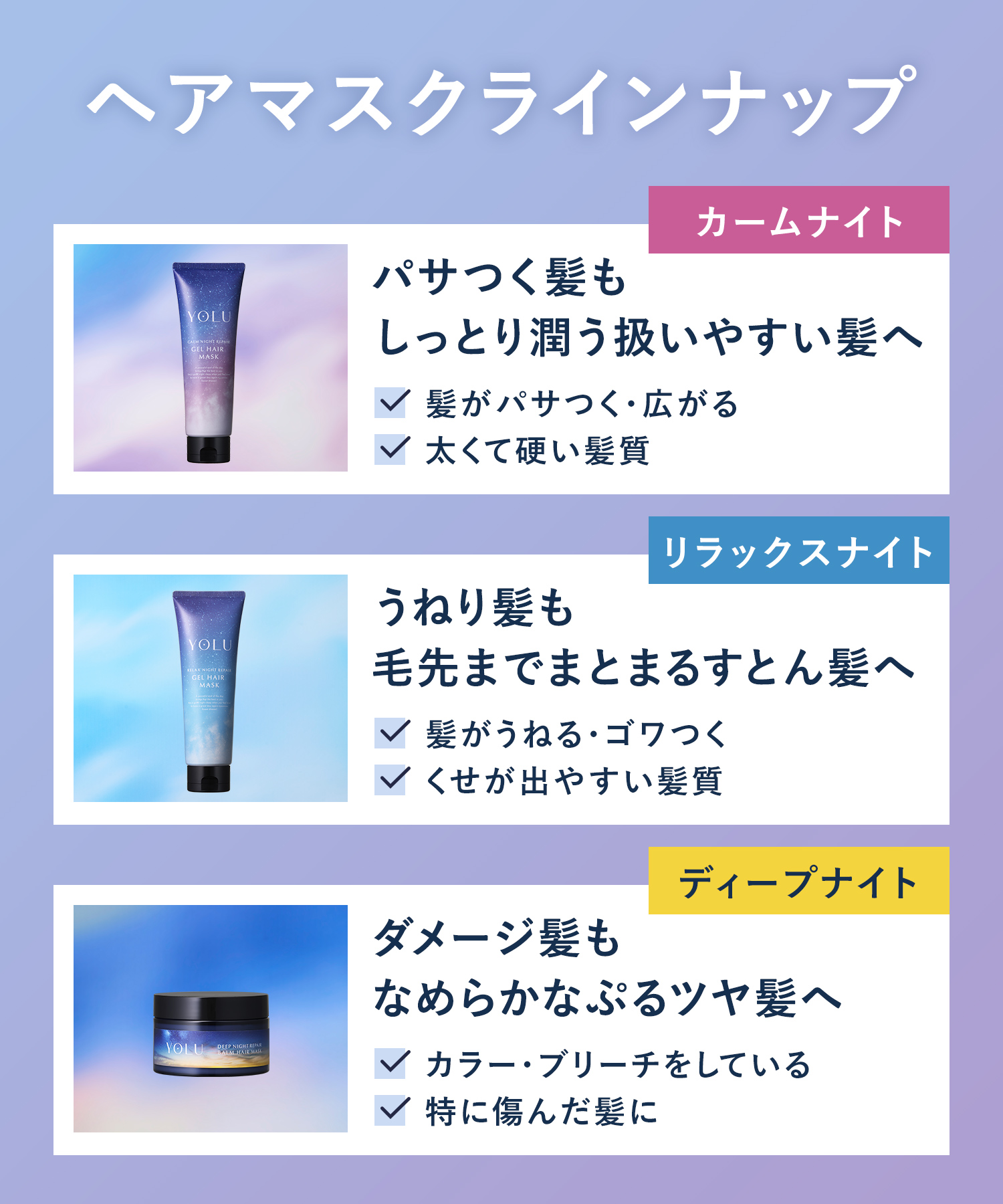 YOLU ヨル ナイトリペアヘアマスク
