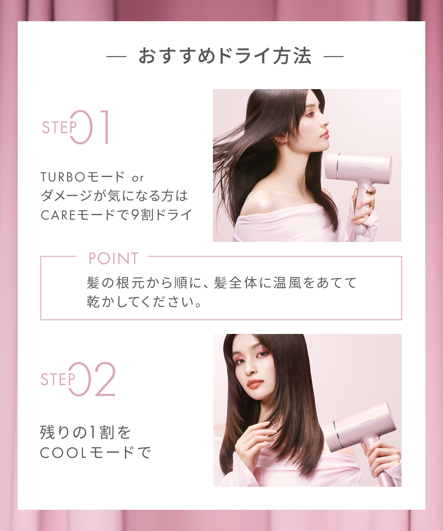 SALONIA サロニア グロッシーケアドライヤー | I-ne公式オンライン
