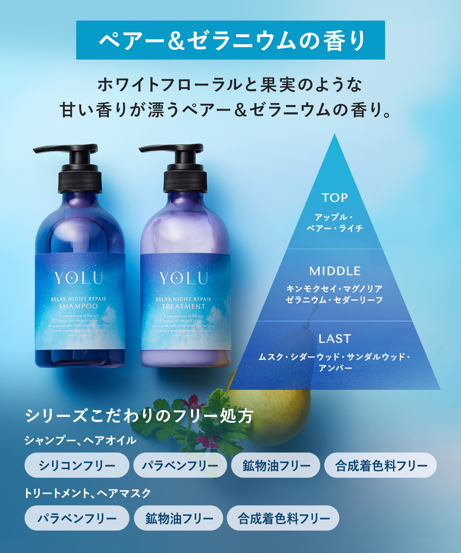 YOLU ヨルナイトリペアシャンプー＆トリートメント ボトルセット