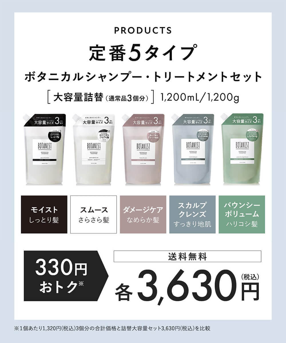 BOTANIST ボタニスト ボタニカルシャンプー・トリートメント ３倍大容量詰替