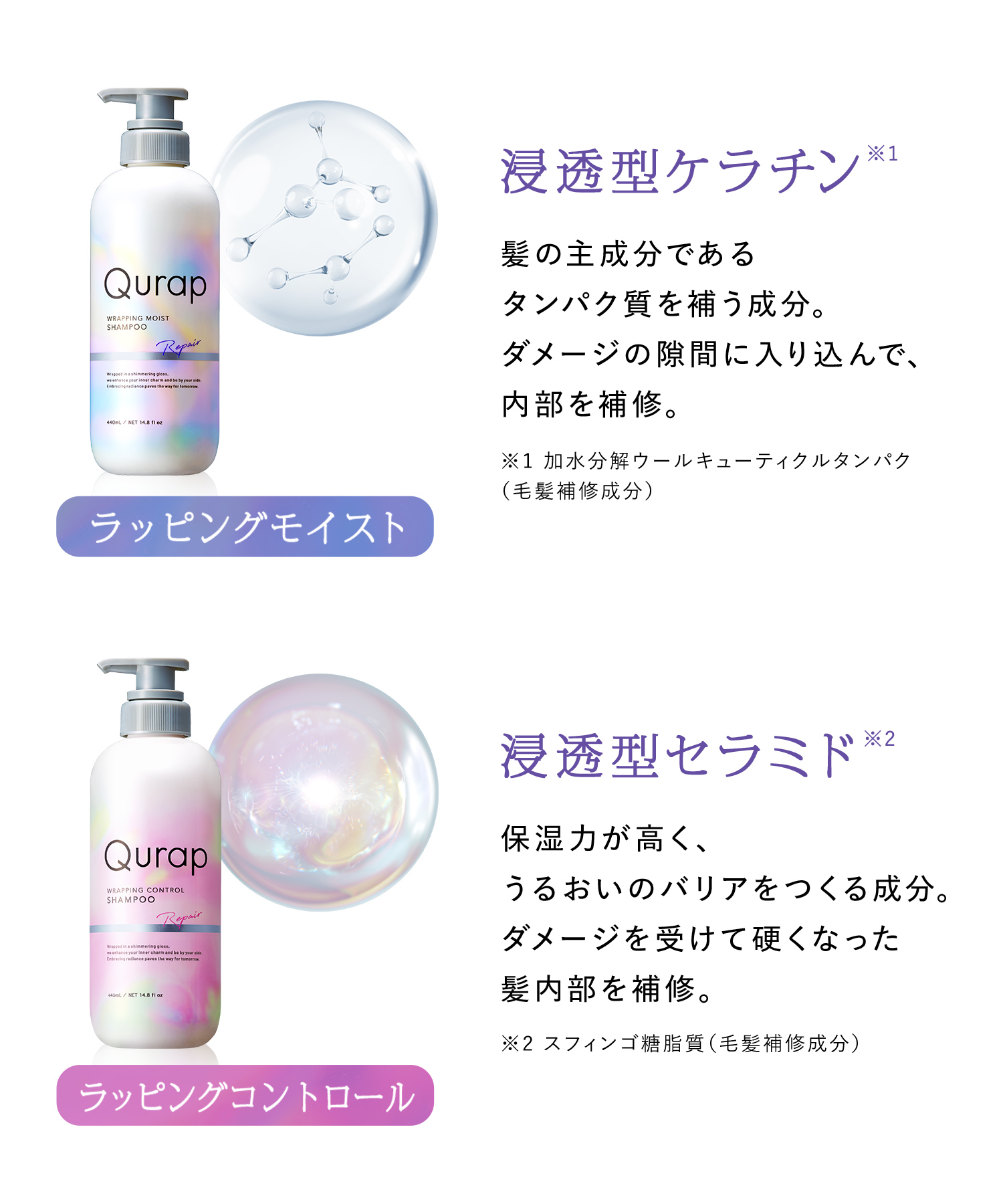 Qurap キュラップ ラッピングモイストシャンプー・トリートメント 詰替