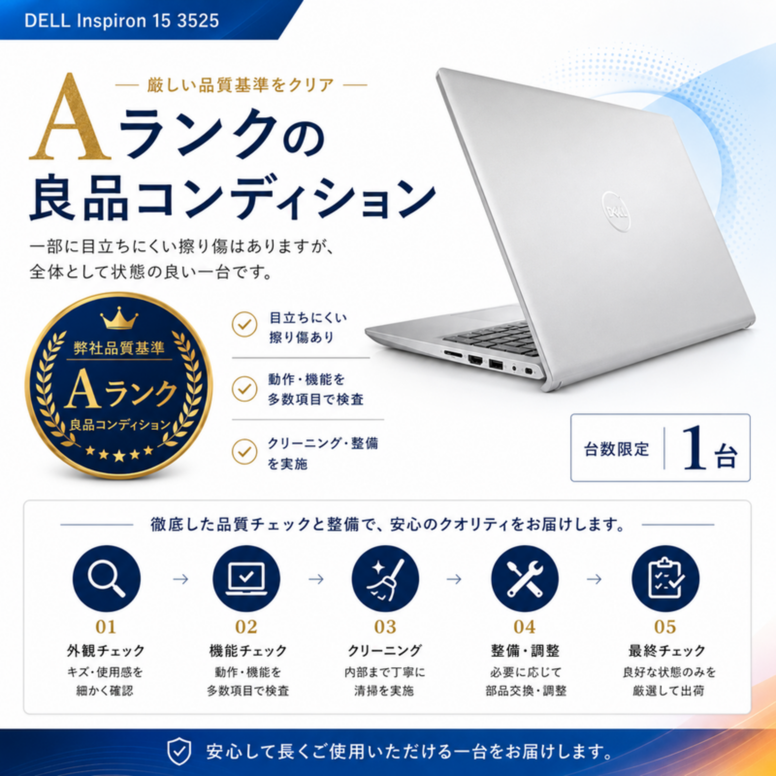 Dell ノートパソコン Inspiron 15.6型 Ryzen5 7530U メモリ8GB SSD512GB Windows11 Office選択可 中古 Office: Officeなし, 電話＆リモートサポート: 付けない