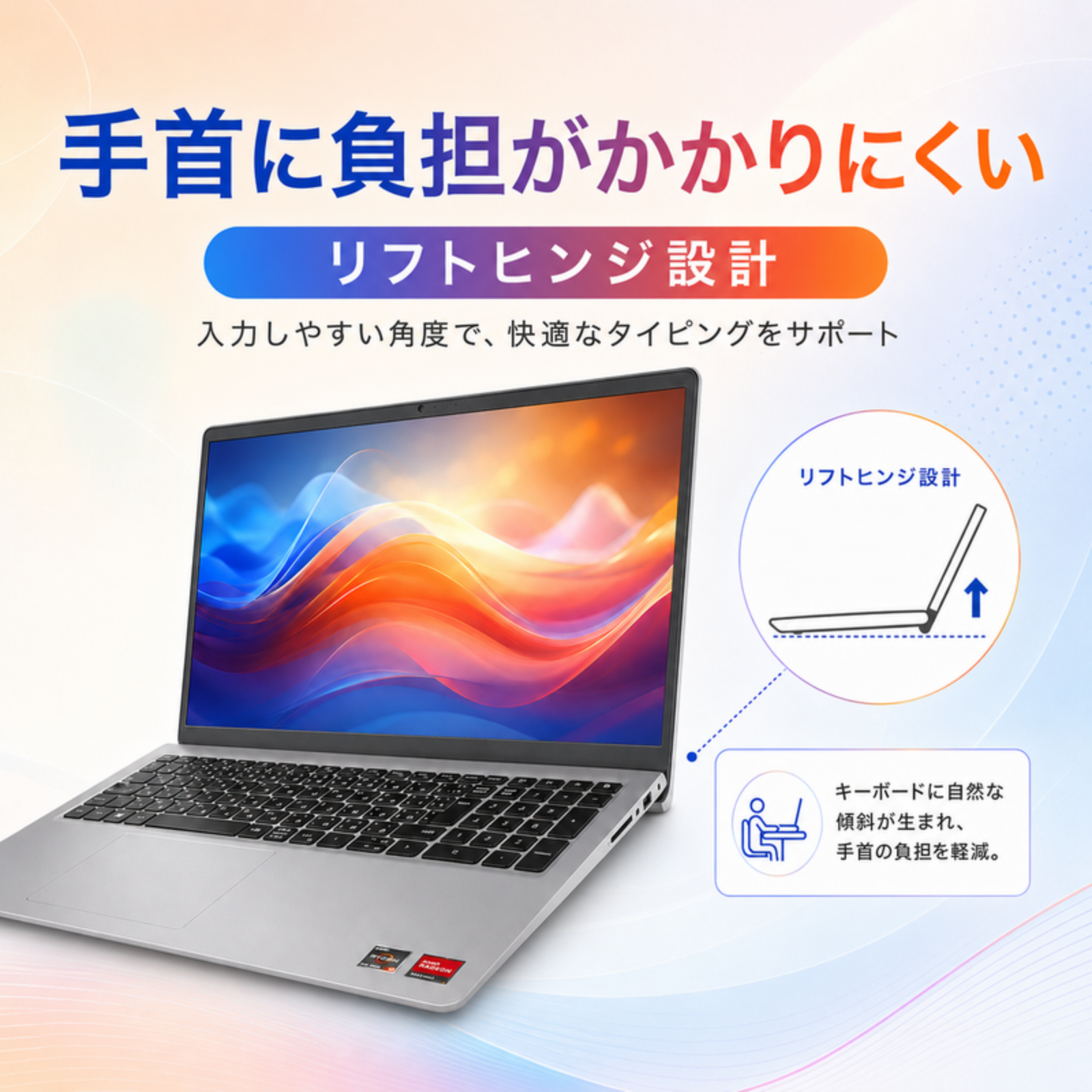Dell ノートパソコン Inspiron 15.6型 Ryzen5 7530U メモリ8GB SSD512GB Windows11 Office選択可 中古 Office: Officeなし, 電話＆リモートサポート: 付けない
