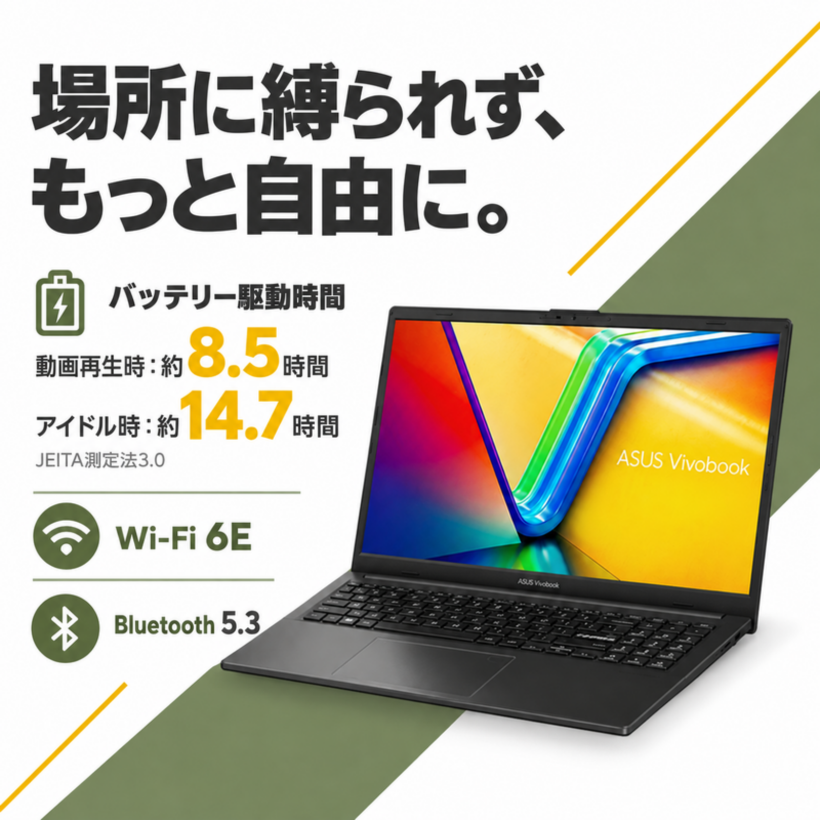 ASUS ノートパソコン E1504FA-R585BLWP6 15.6型 Ryzen5 40 メモリ8GB SSD512GB Windows11 Office選択可 新品 Office: Officeなし, 設定パック: 自分で設定する, PC延長保証（自然故障）: メーカー保証のみ
