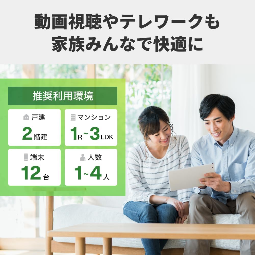 バッファロー Wi-Fiルーター 1〜2人暮らし・2LDK向け WCR-1166DHPL Wi-Fi5対応 IPv6で快適