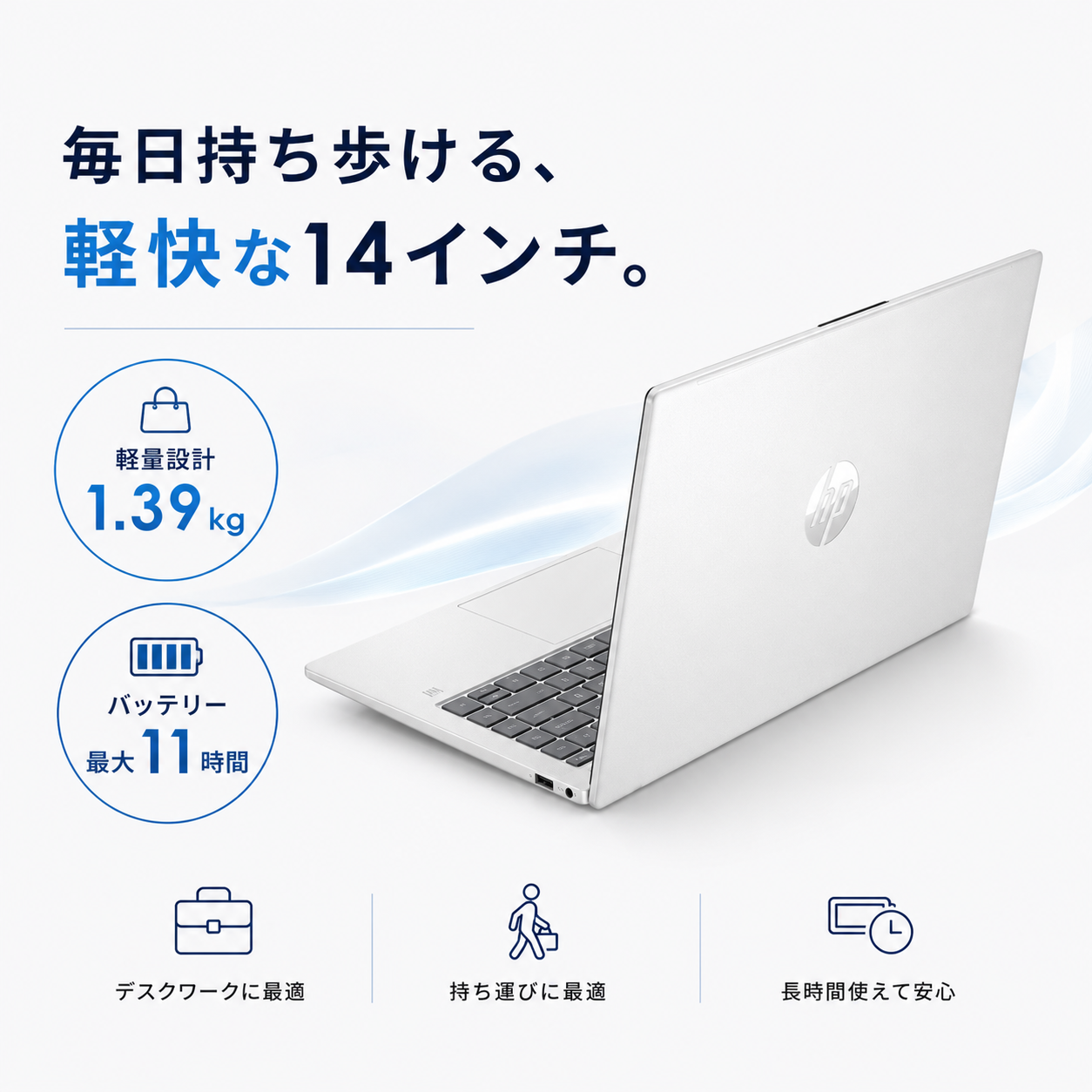 約1.39kg軽量ボディと14インチディスプレイ