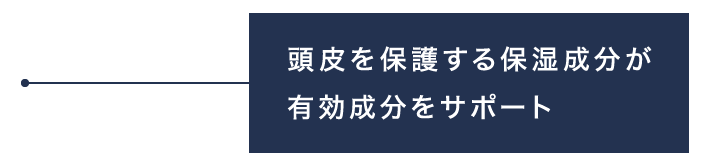 頭皮を保護する保湿成分が有効成分をサポート