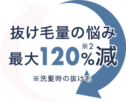 抜け毛量最大220%減