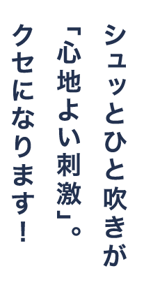 シュッとひと吹きが「心地よい刺激」。クセになります！
