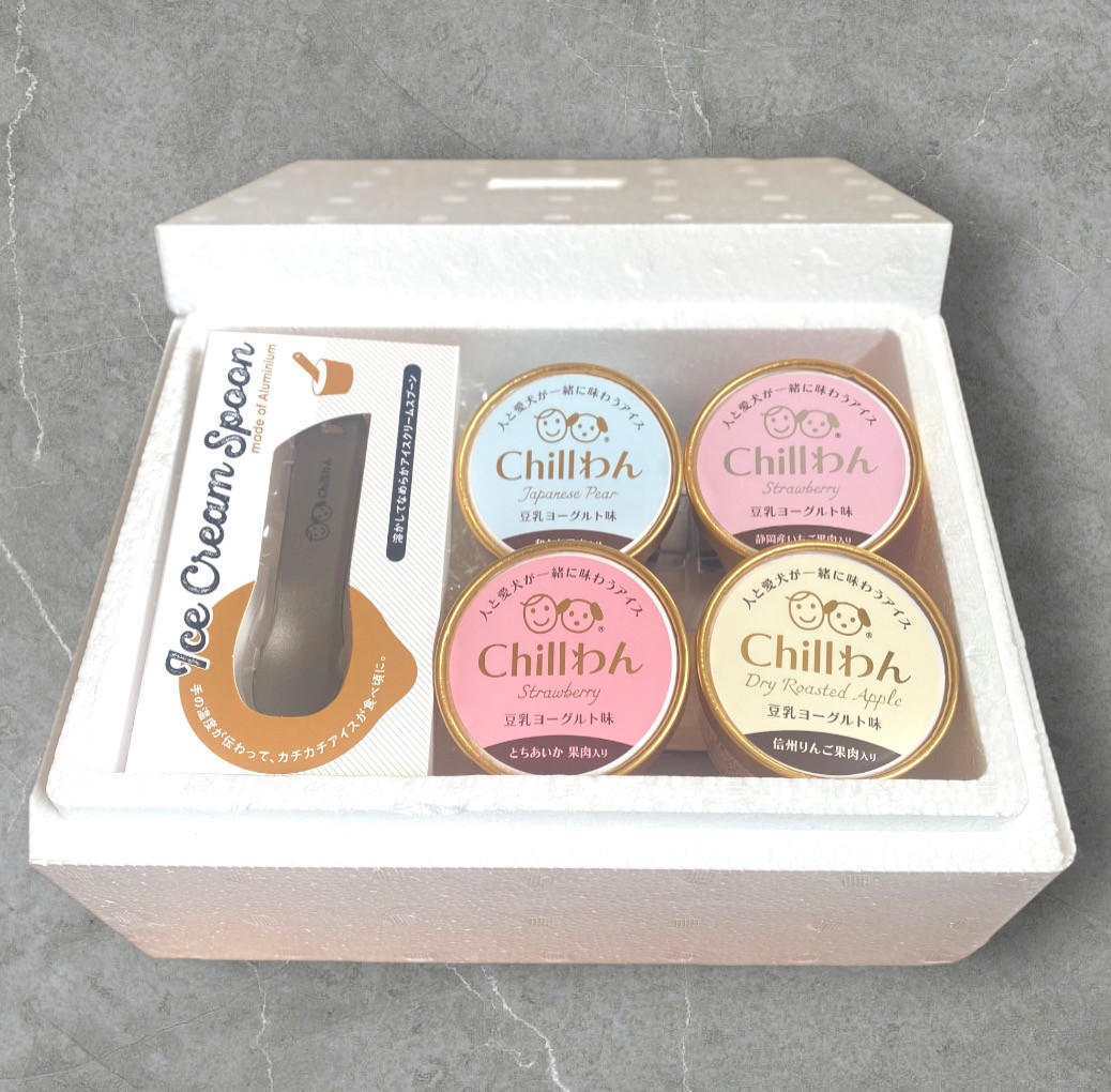 Chillわん　豆乳ヨーグルトアイス４種セット（アイス専用スプーン付き）