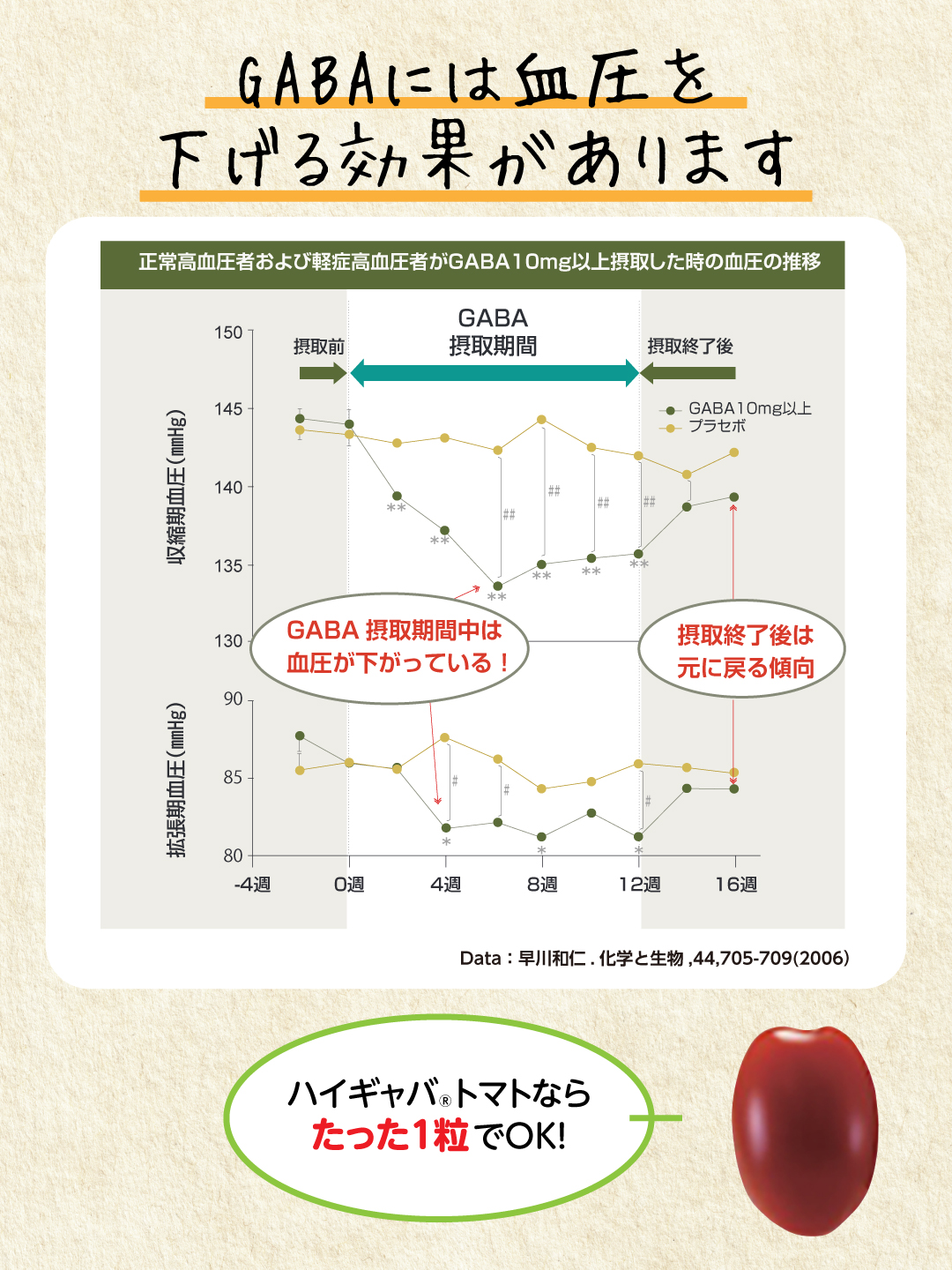 GABAには血圧を下げる効果