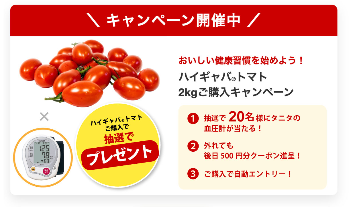 抽選で20名様にタニタの血圧計が当たる