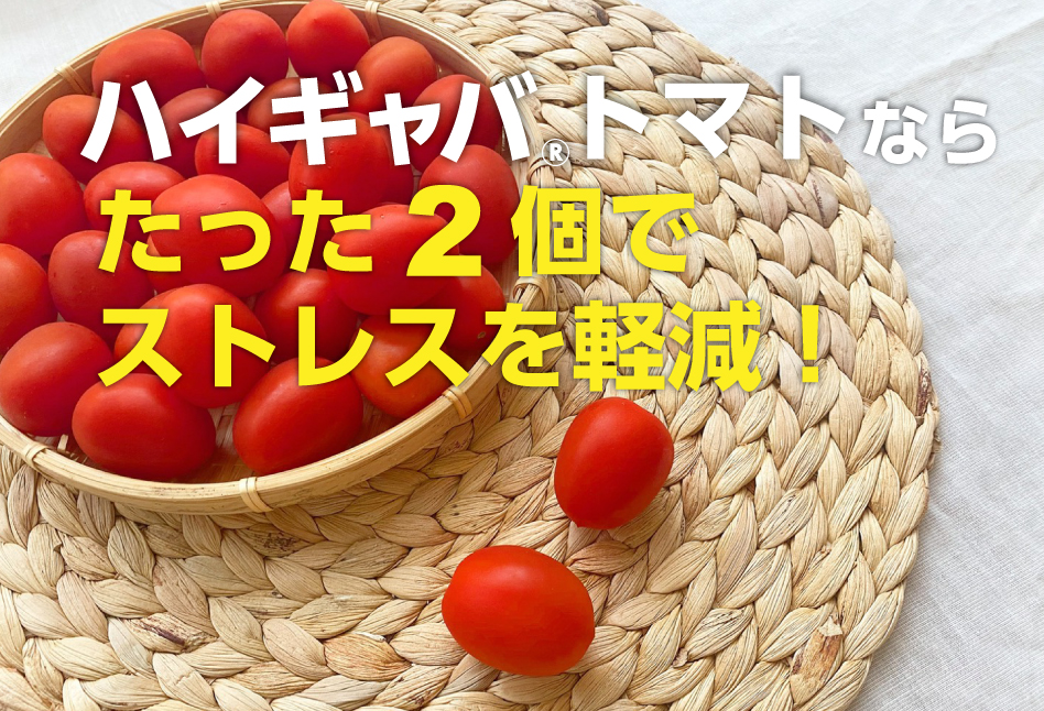 ハイギャバトマトなら、たった２個でストレスを低減！