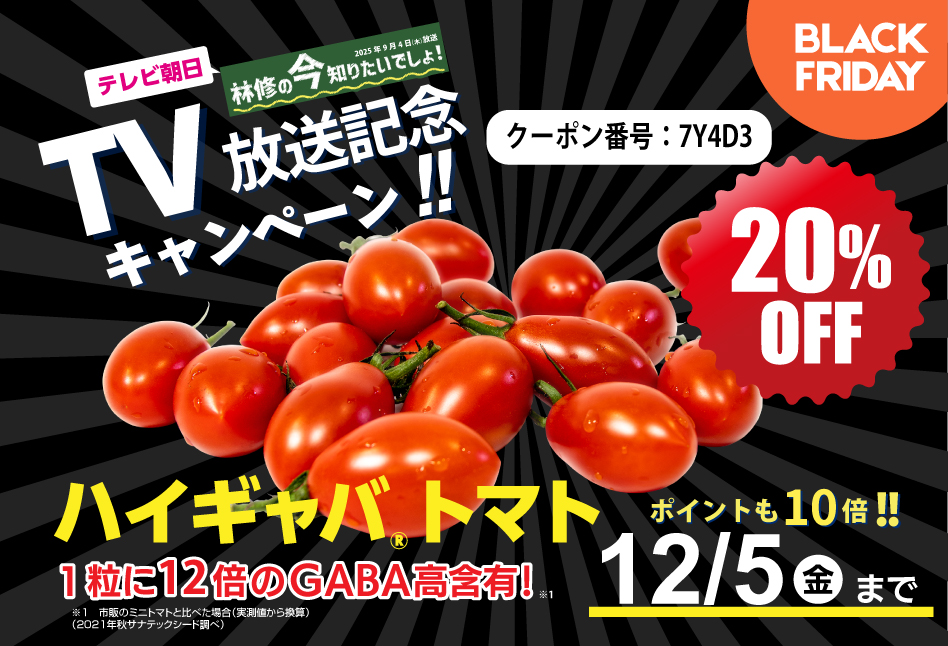 ブラックフライデー/林修の今知りたいでしょ!/ハイギャバトマト放映記念キャンペーン