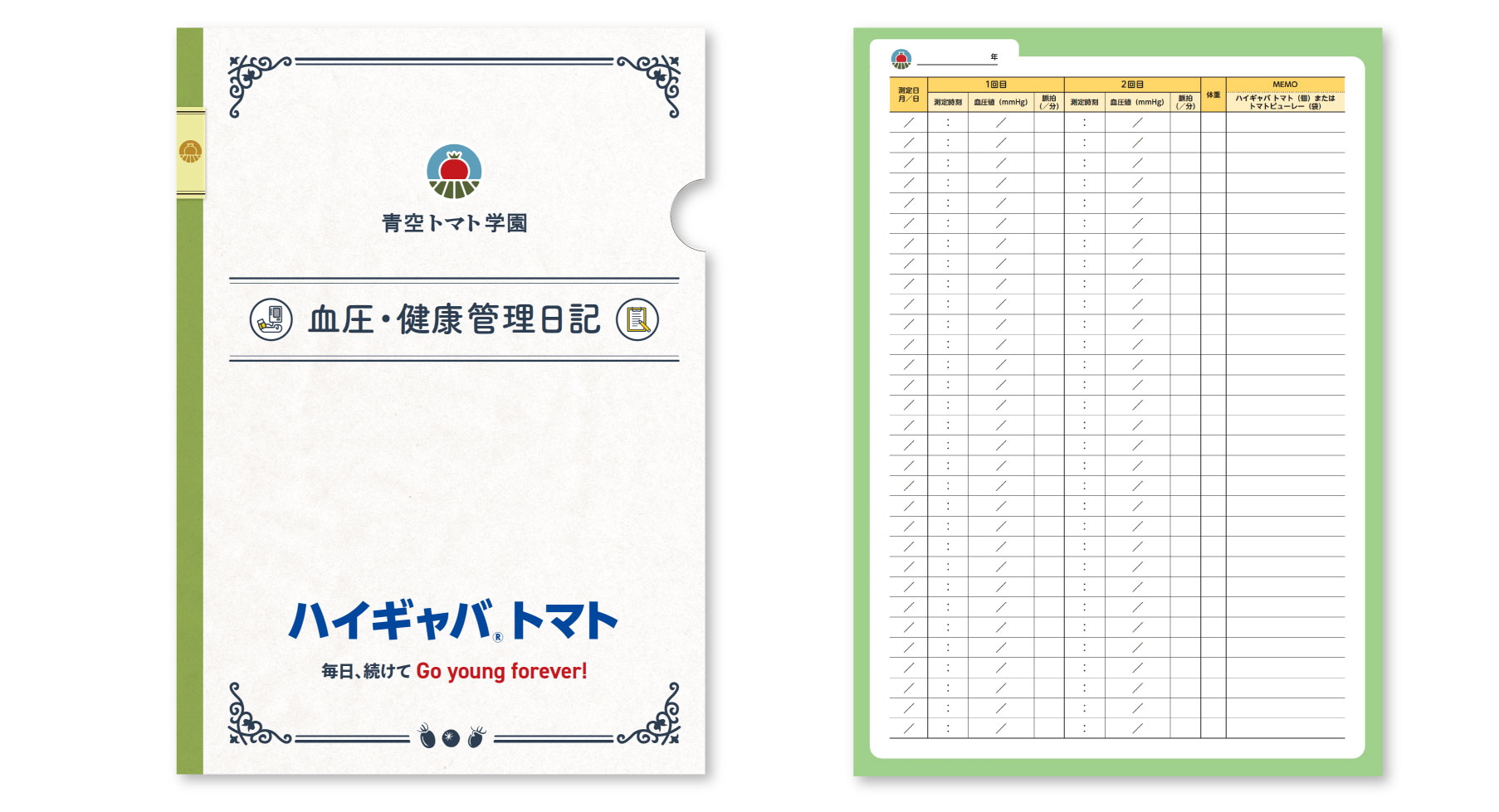 オリジナル「血圧・健康管理日記」